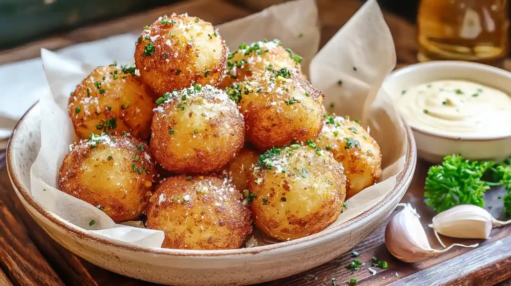 Cheesy Parmesan Garlic Potato Balls