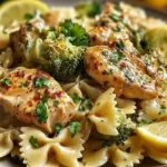 Cowboy Butter Lemon Bowtie Chicken Pasta with Broccoli