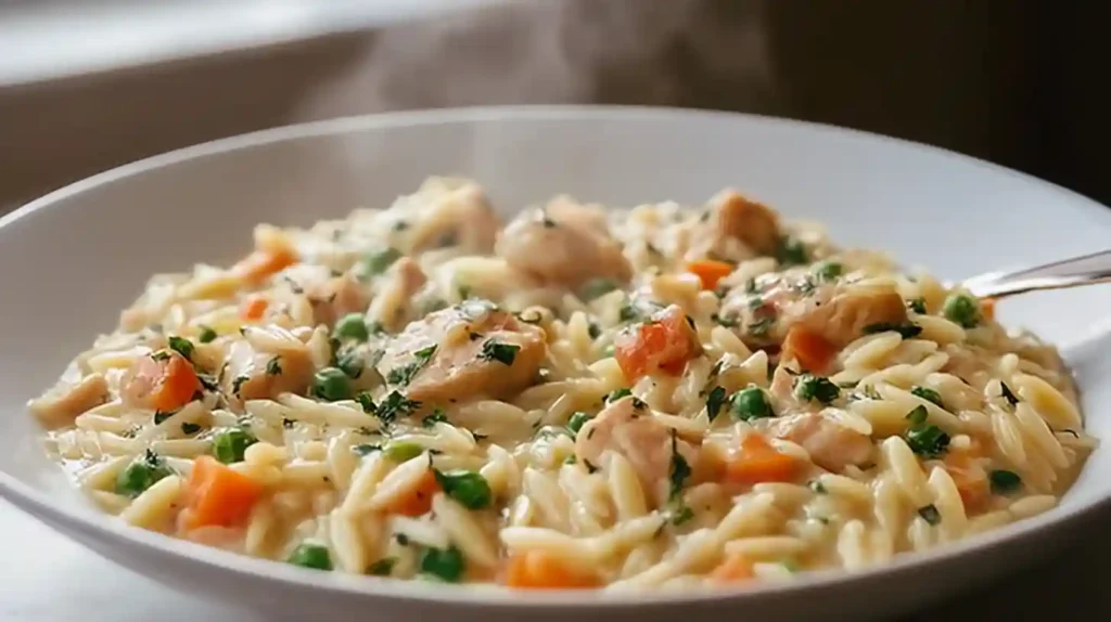 Creamy Chicken Pot Pie Orzo Recipe