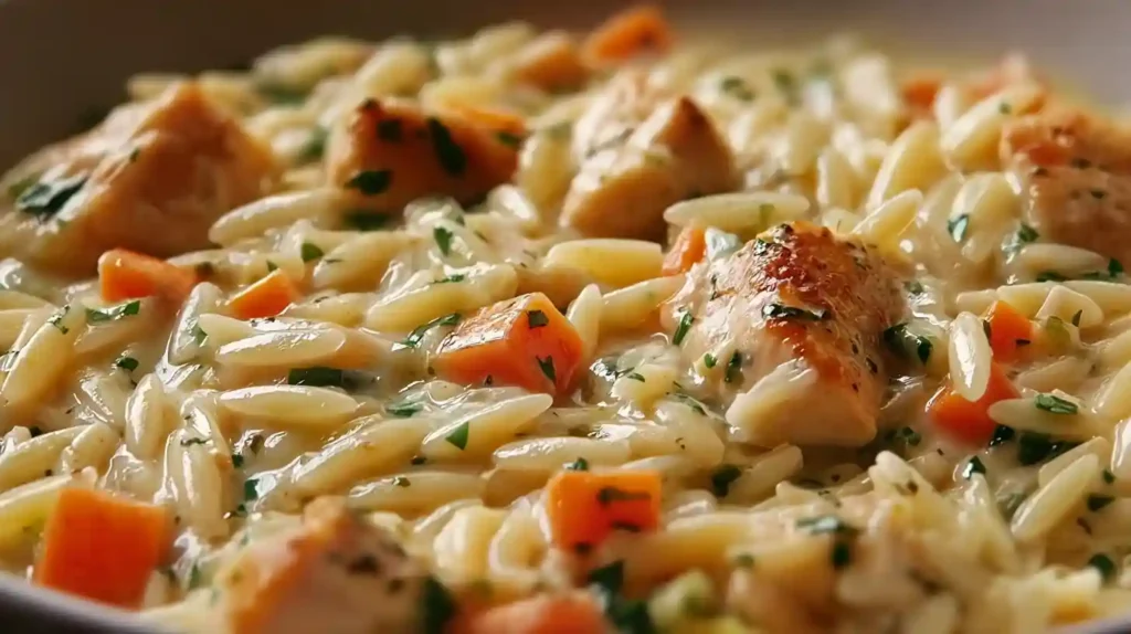 Creamy Chicken Pot Pie Orzo Recipe