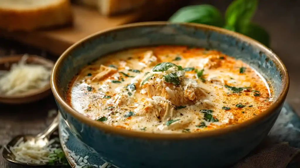 Crock Pot Creamy Chicken Parmesan Soup