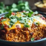 Crockpot Chicken Enchilada Casserole