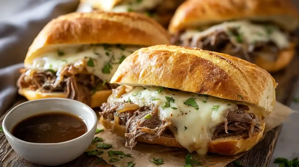 Crockpot French Dip Sandwiches