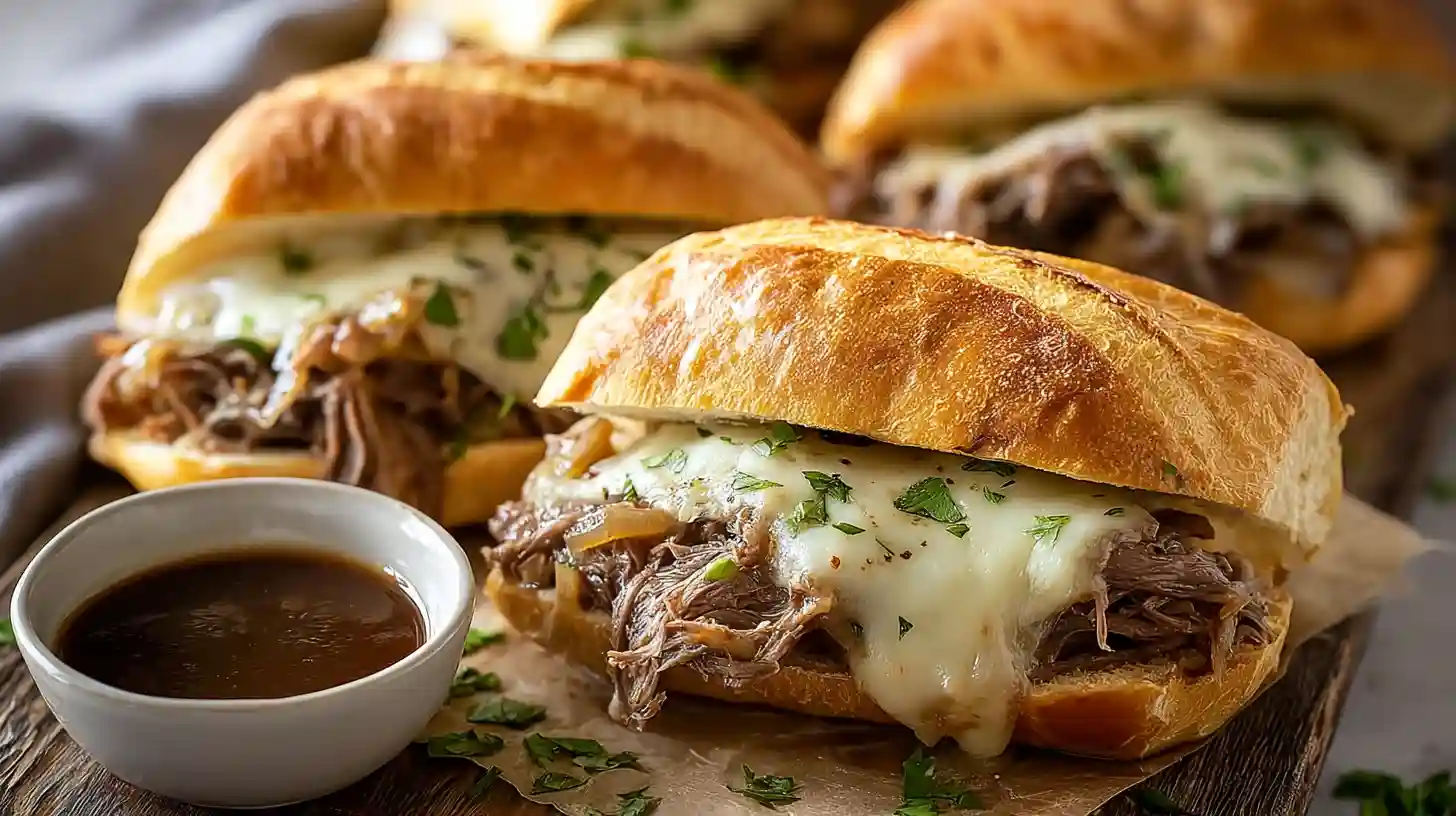 Crockpot French Dip Sandwiches