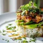Honey Lime Chicken & Avocado Rice Stack