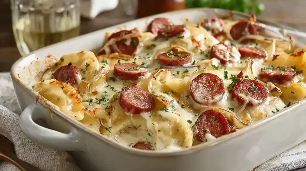 Kielbasa and Pierogi Bake