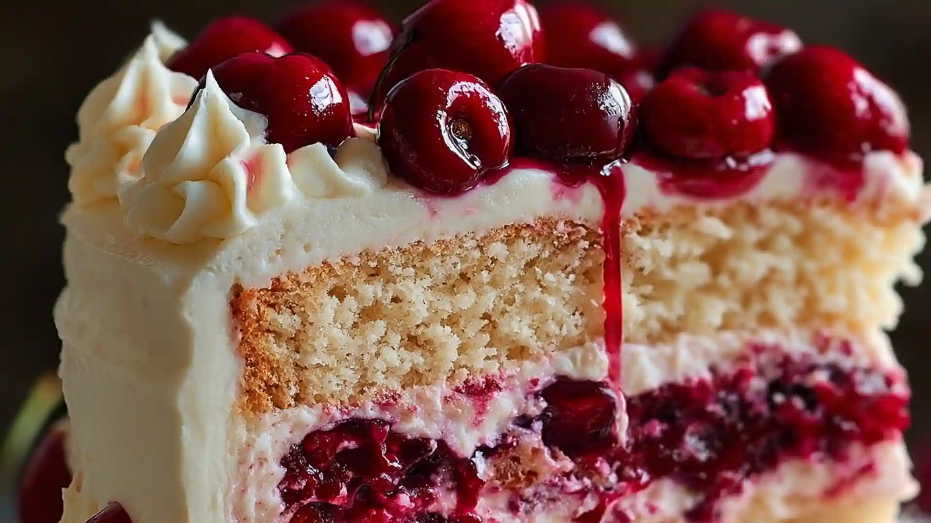 Cherry Layer Cake with Cherry Cream Cheese Frosting