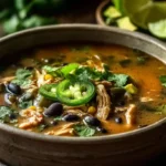 Chicken Poblano and Black Bean Soup