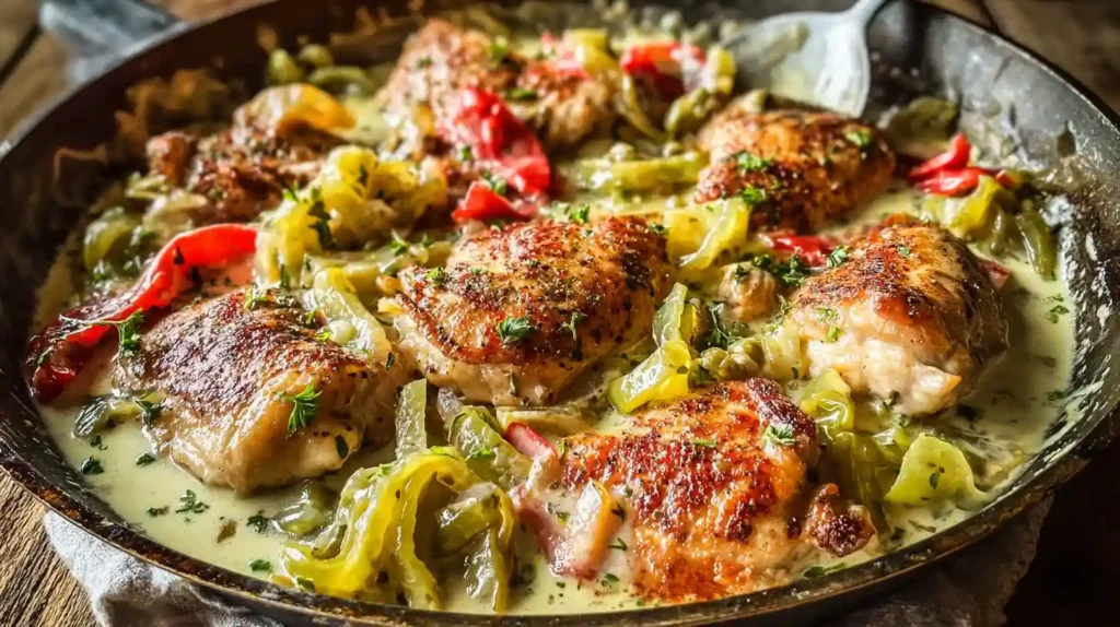 Creamy Banana Pepper Chicken Skillet