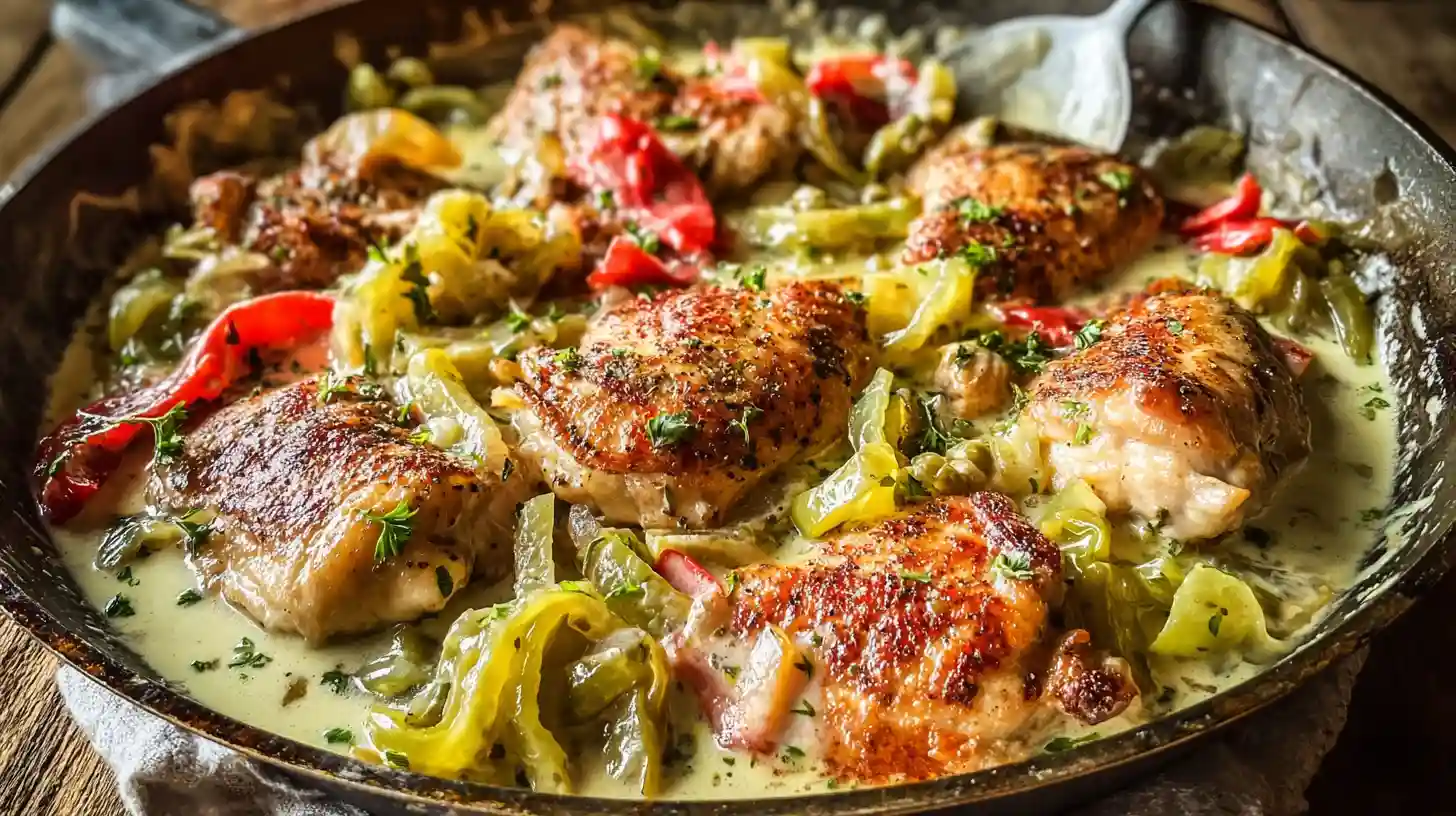 Creamy Banana Pepper Chicken Skillet