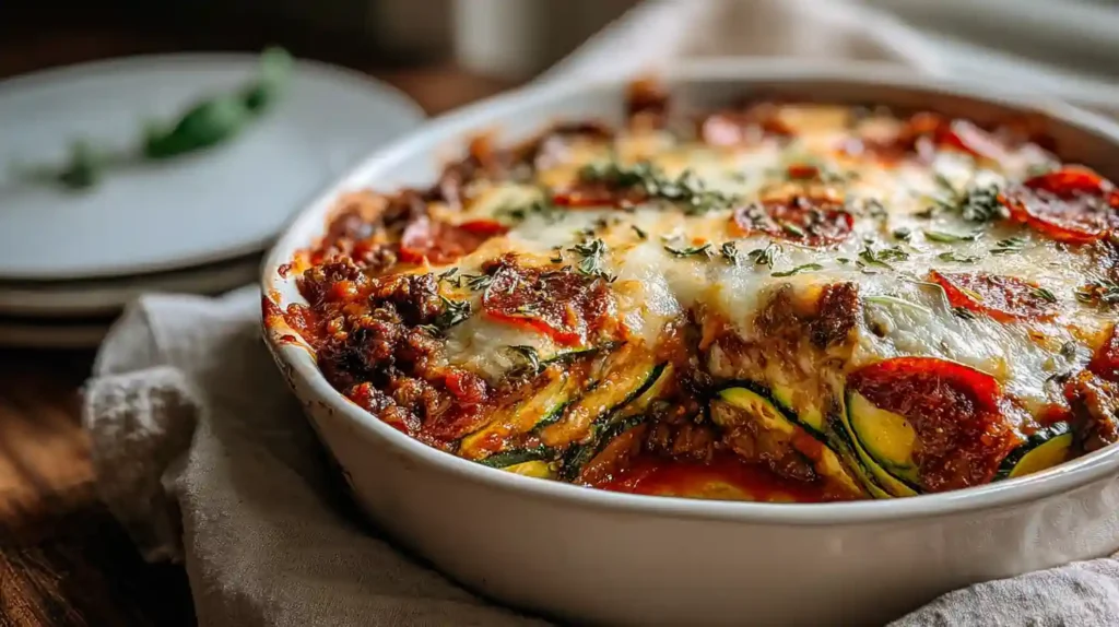 Guilt-Free Zucchini Pizza Casserole Recipe