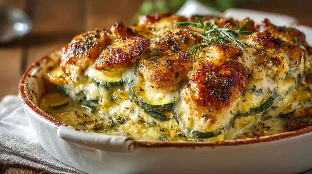 High Protein Chicken Zucchini Bake
