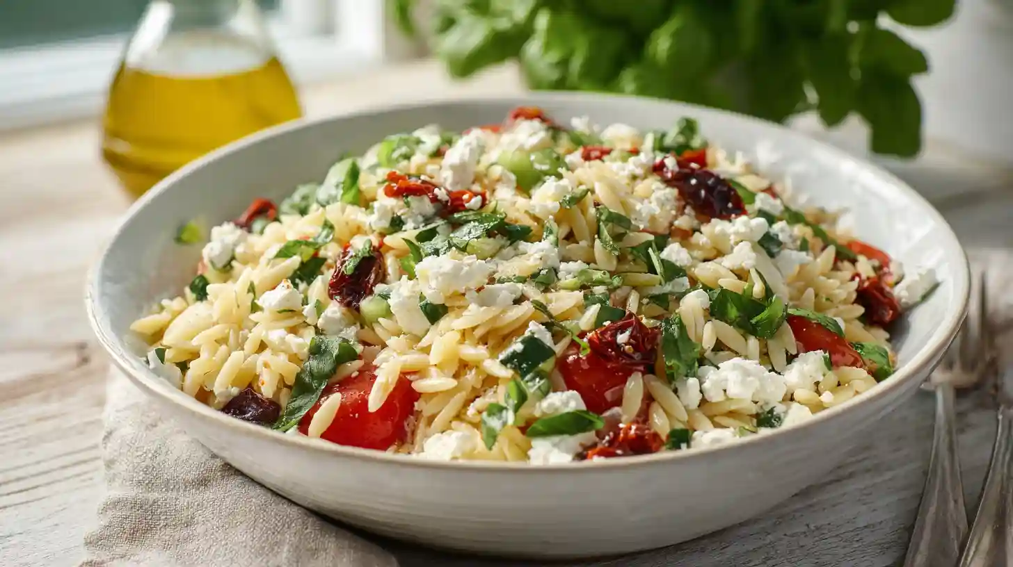 Orzo Pasta Salad with Feta and Sun-Dried Tomatoes