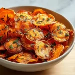 Crispy Air Fryer Carrot Chips with Garlic & Smoked Paprika