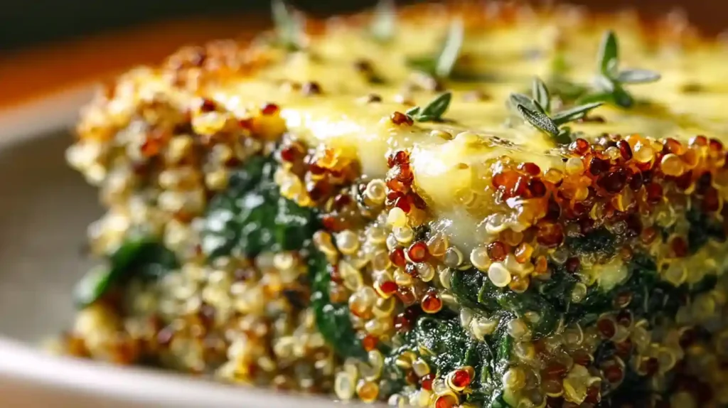 Nutritious Quinoa Lentil Spinach Bake Recipe Idea