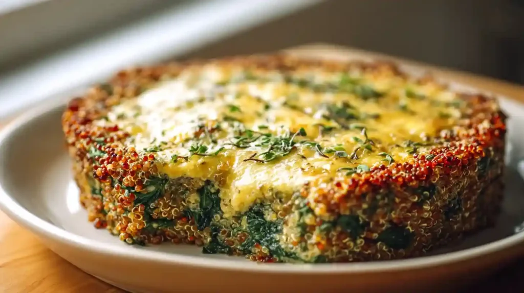 Nutritious Quinoa Lentil Spinach Bake Recipe Idea