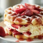 Strawberry Cheesecake Stuffed Waffles