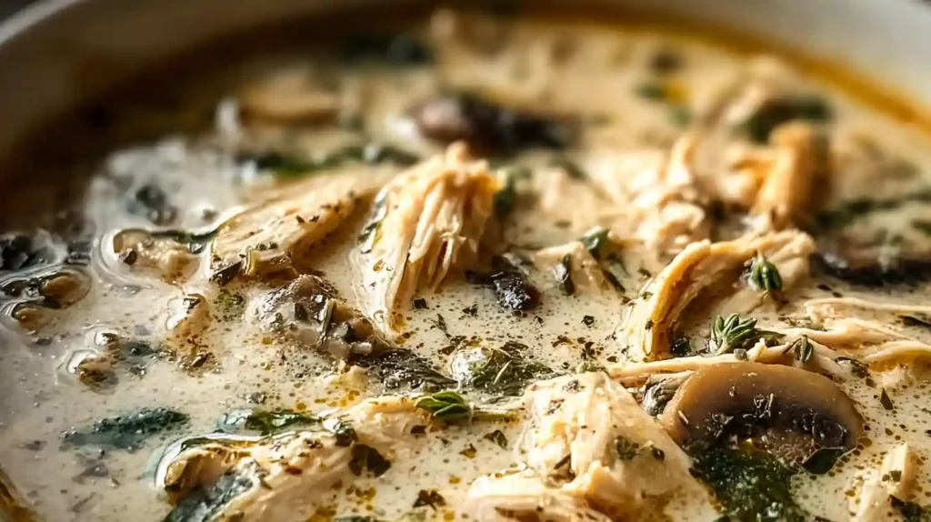 Cozy Creamy Rotisserie Chicken Mushroom Soup