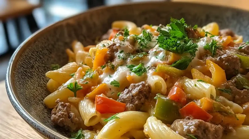 Philly Cheesesteak Pasta 5